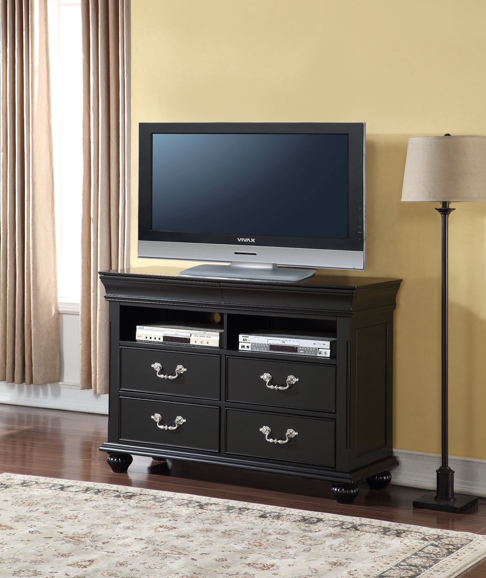 Jaquelyn Black Media Console from New Classics (B8650078) Coleman