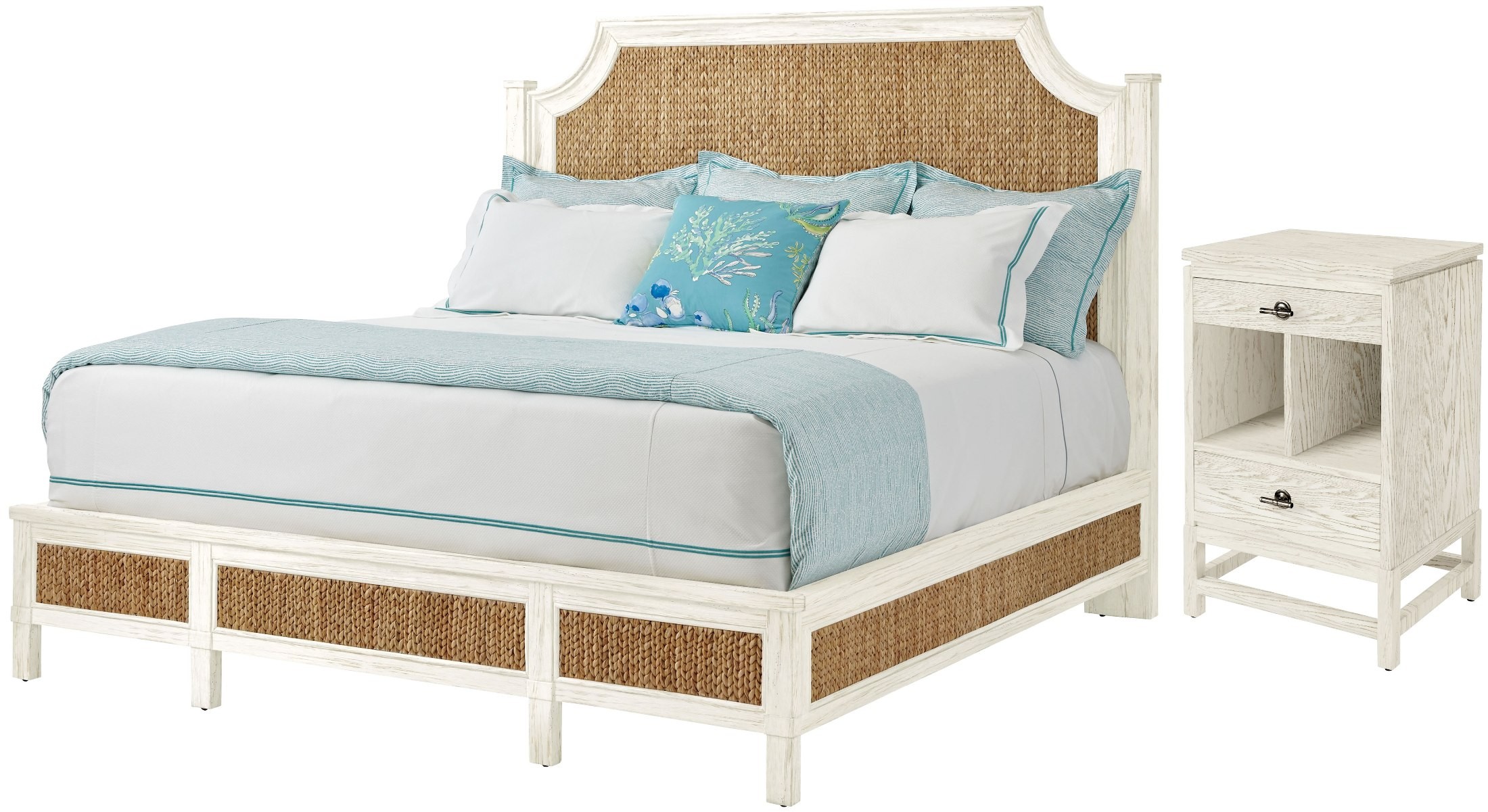 Coastal Living Resort Nautical White Water Meadow Queen Woven Bed, 062