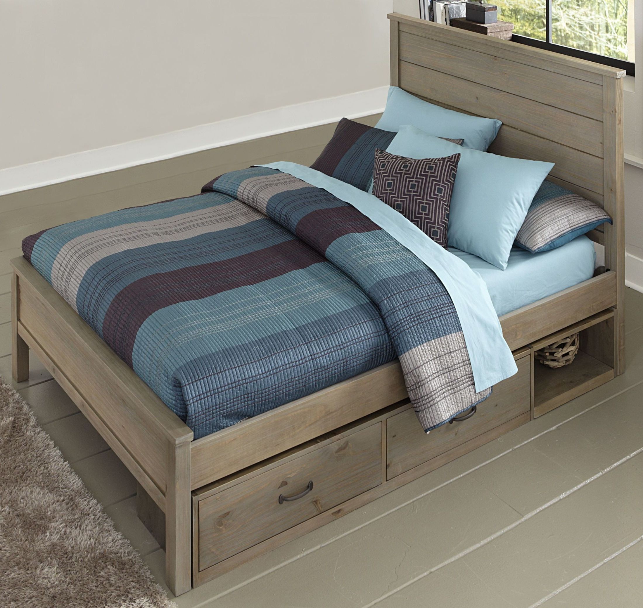 Highlands Alex Driftwood Full Panel Storage Bed, 10025NS, NE Kids