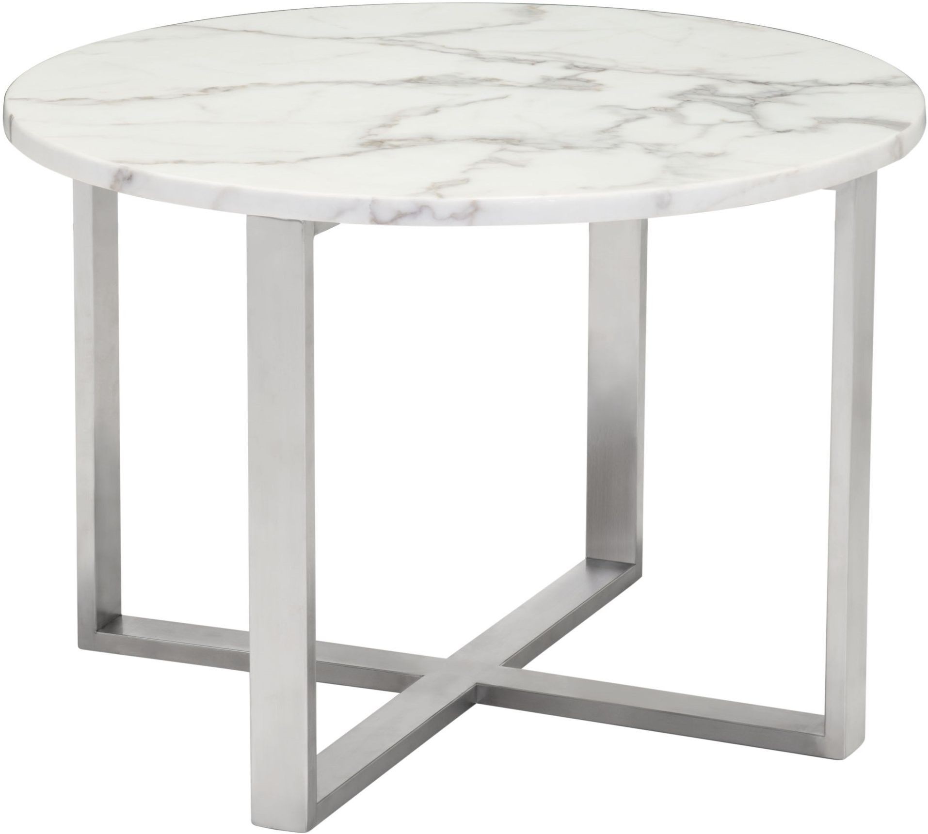 Globe Stone and Stainless Steel End Table, 100710, Zuo Modern