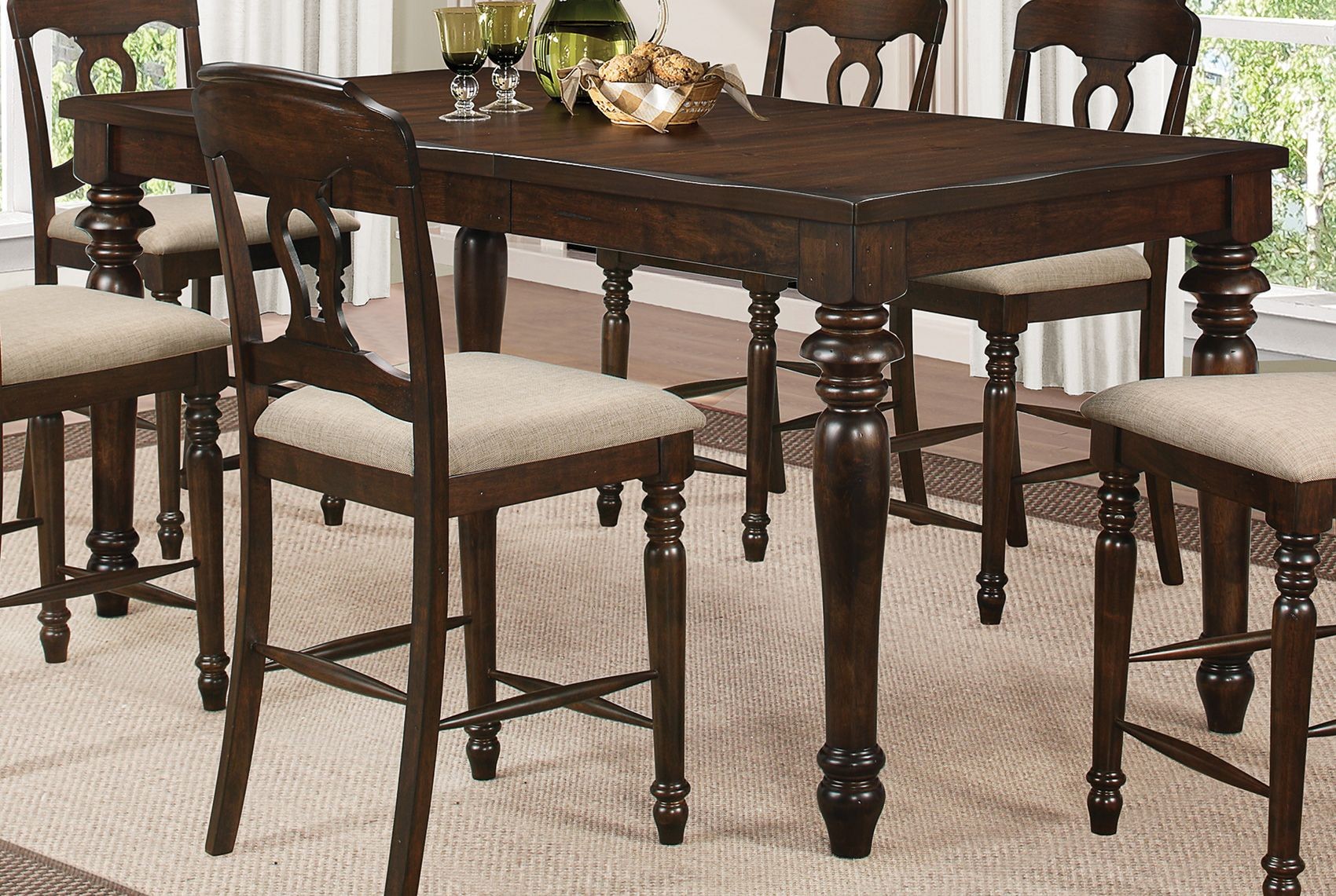 ... Tobacco Rectangular Counter Height Dining Room Set, 106358, Coaster