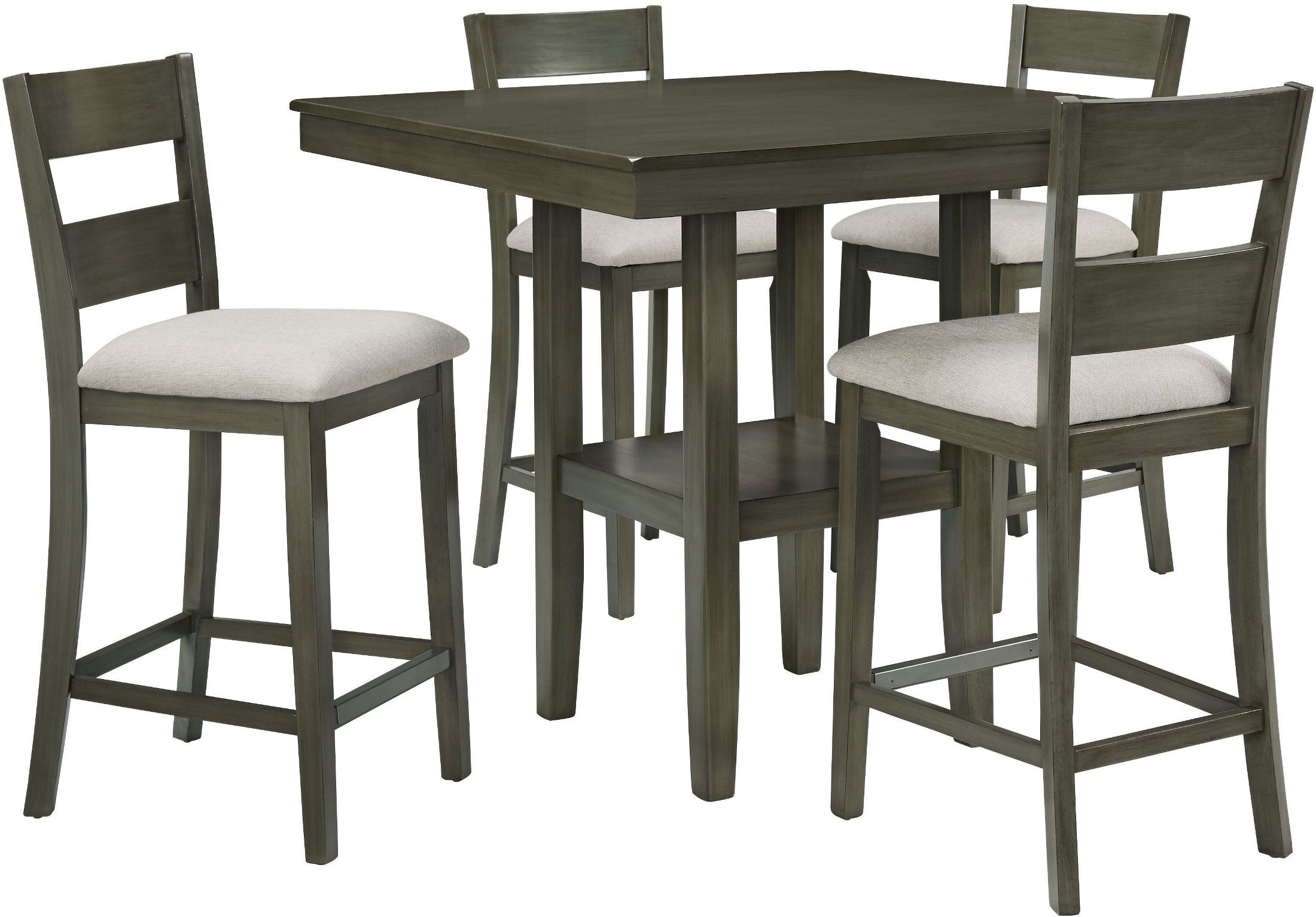 Loft Weathered Grey 5 Piece Counter Height Dining Room Set, 13102