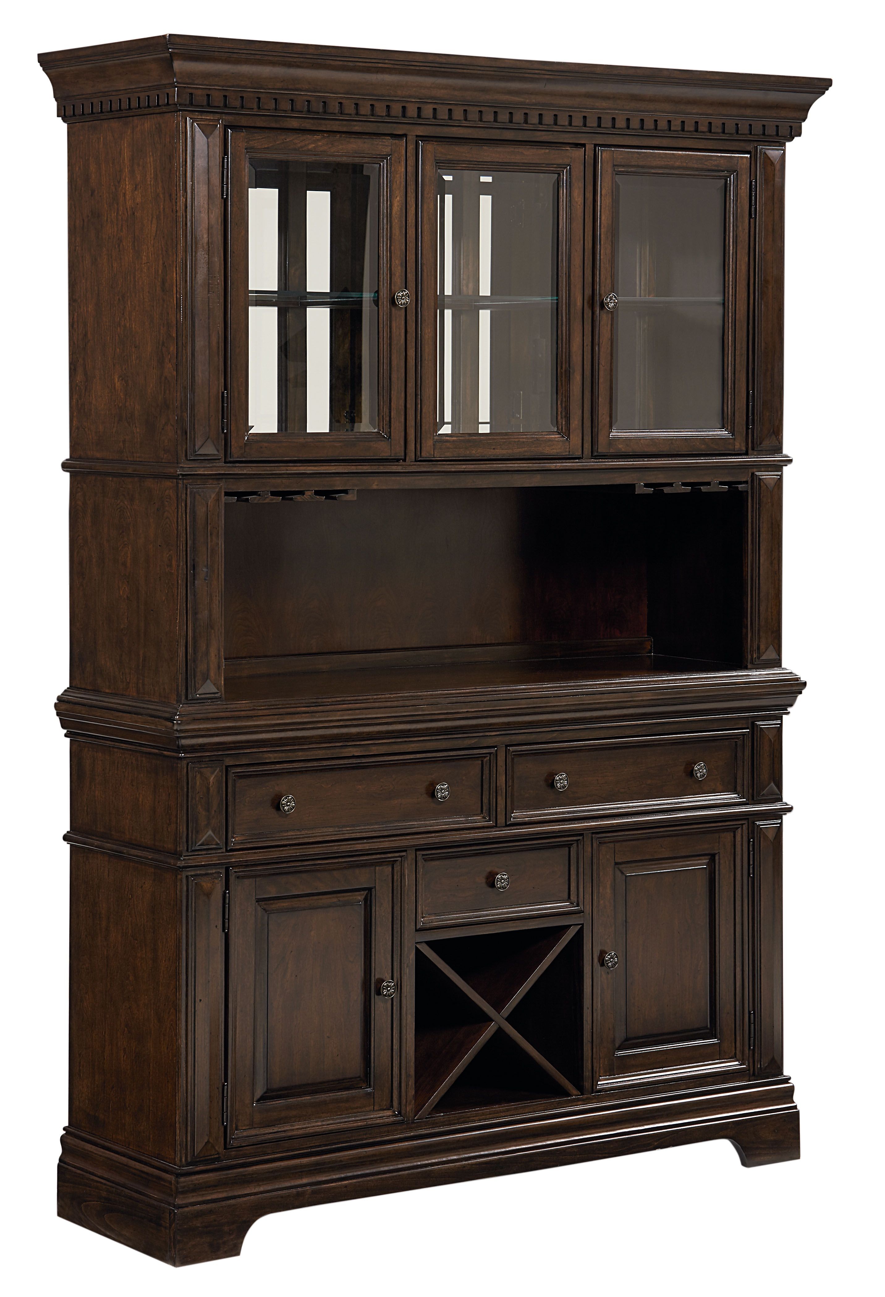 Charleston Tobacco Brown Buffet With Hutch, 167282016728, Standard