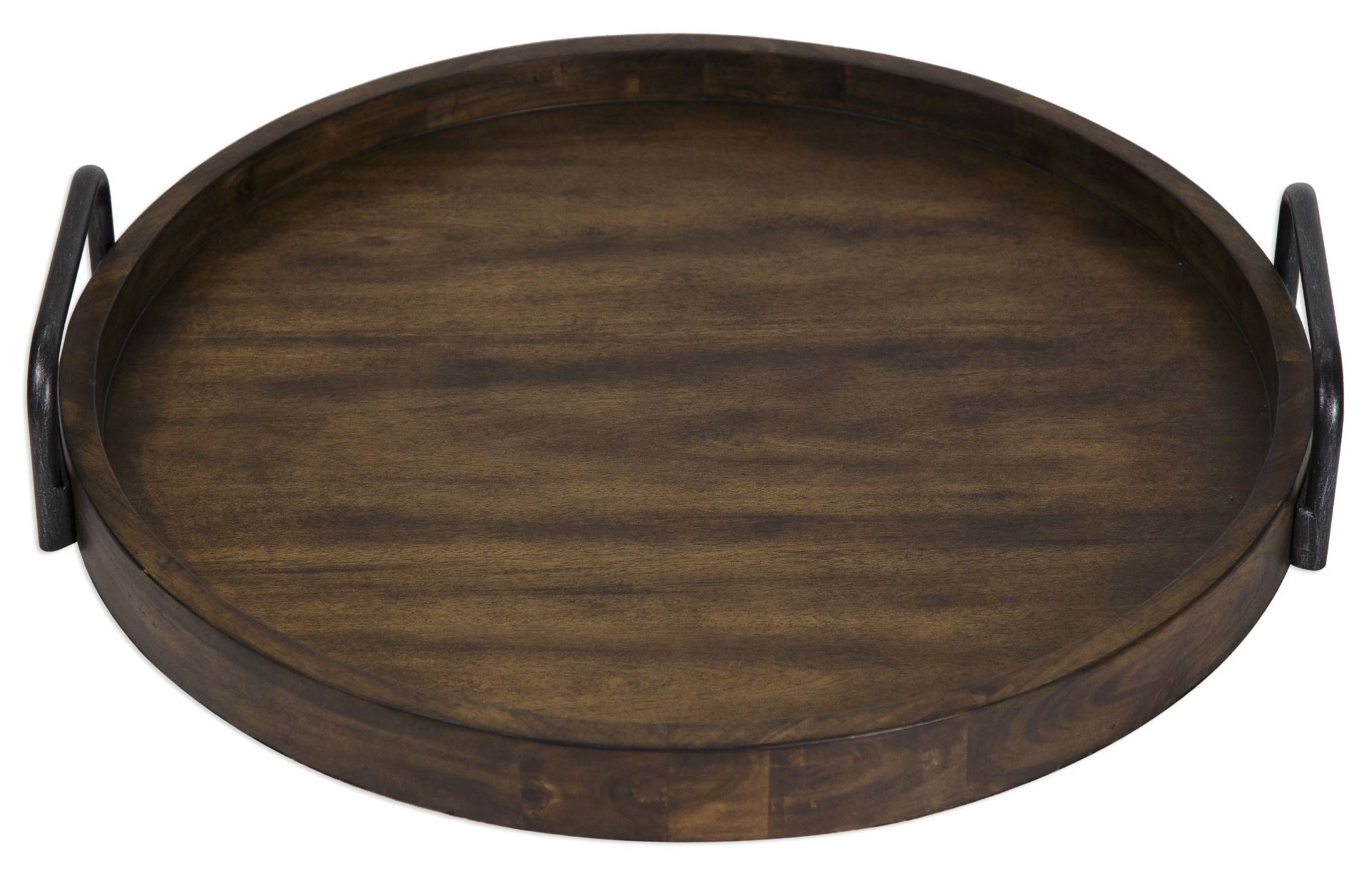 Reine Brown Round Wooden Tray, 18749, Uttermost