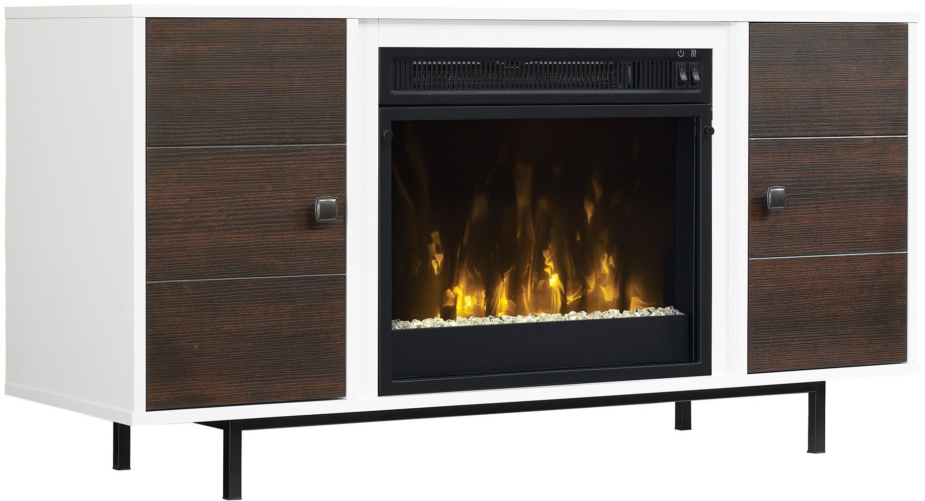 ClassicFlame High Gloss White Ridgeville TV Stand with