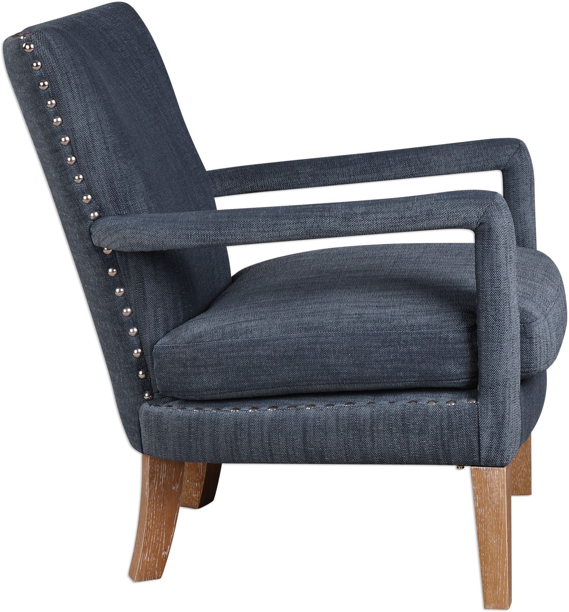 Wallis Soft Blue Arm Chair, 23334, Uttermost