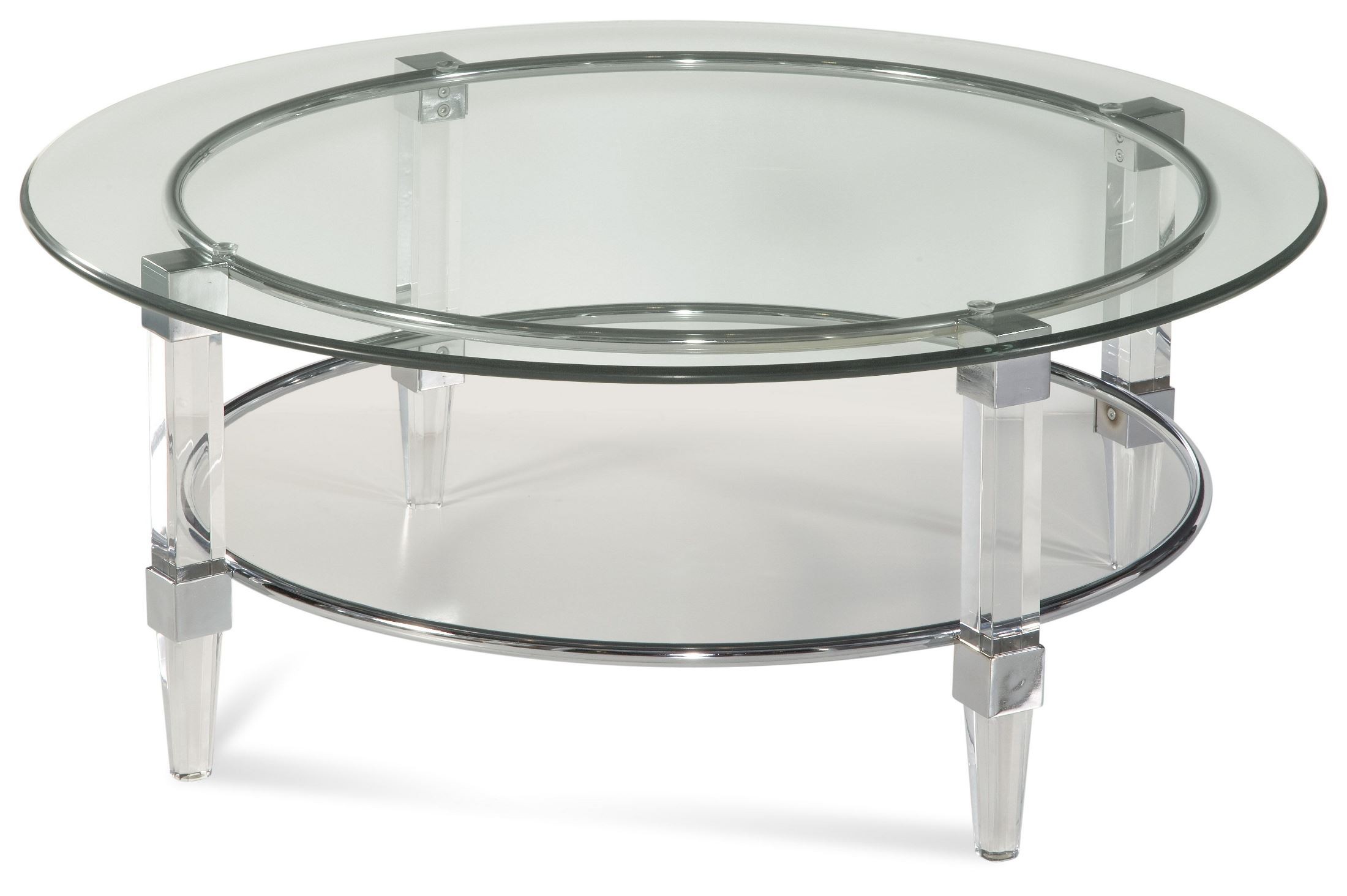 Cristal Acrylic and Chrome Cocktail Table, 2929120EC, Bassett Mirror