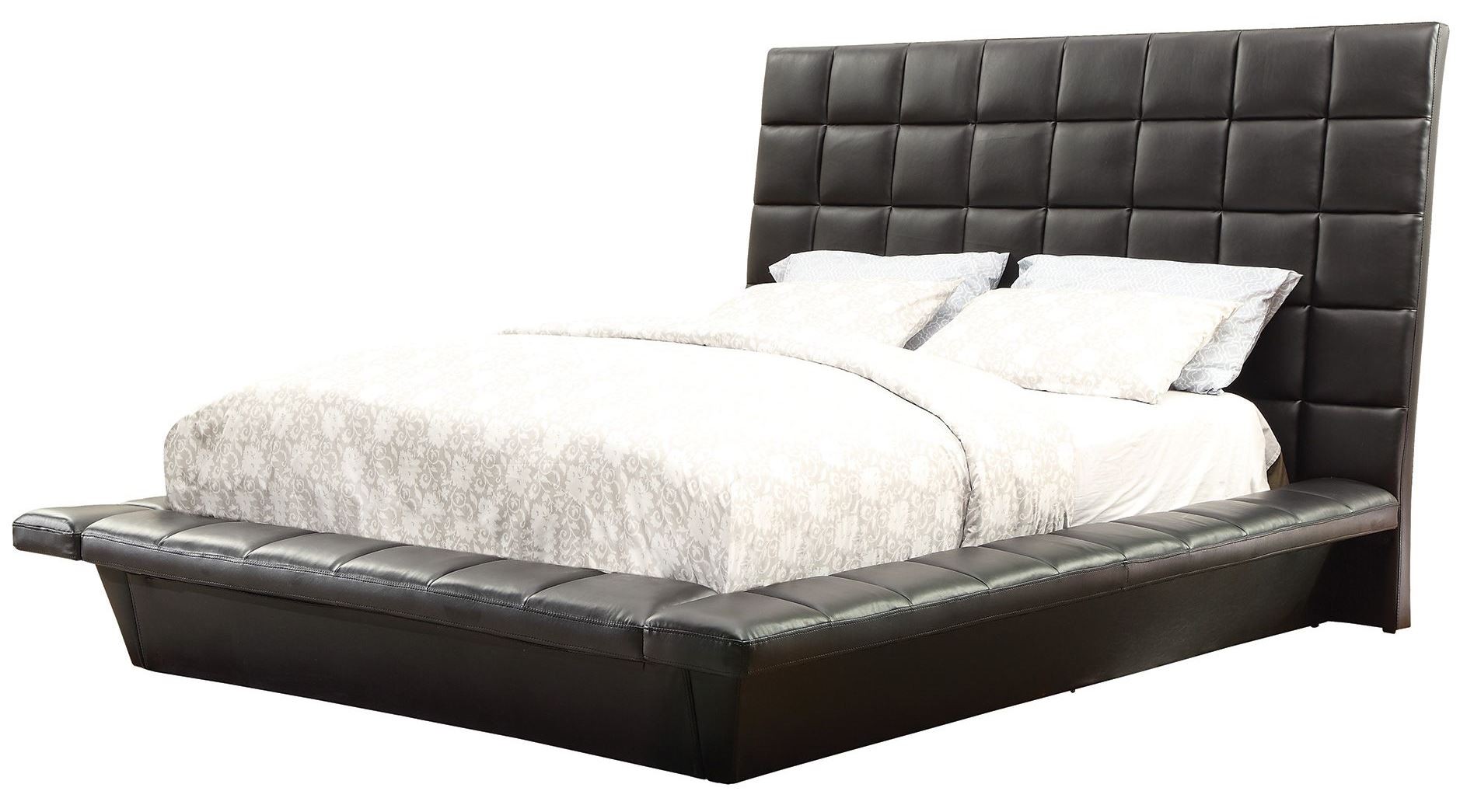 Louisa Black King Upholstered Platform Bed from Coaster (300510KE