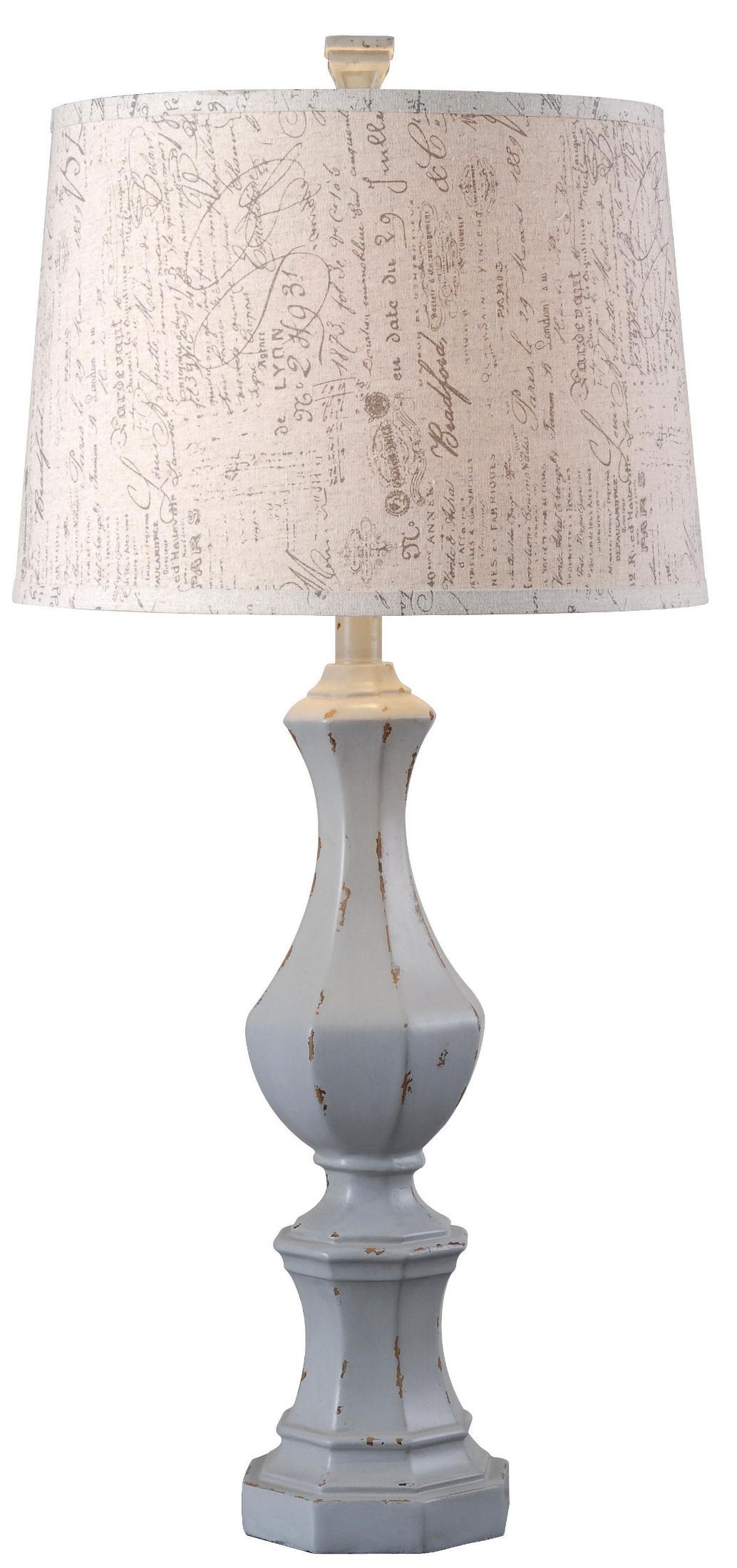 Gianni Distressed Gray Table Lamp, 32684DGRY, Kenroy Home