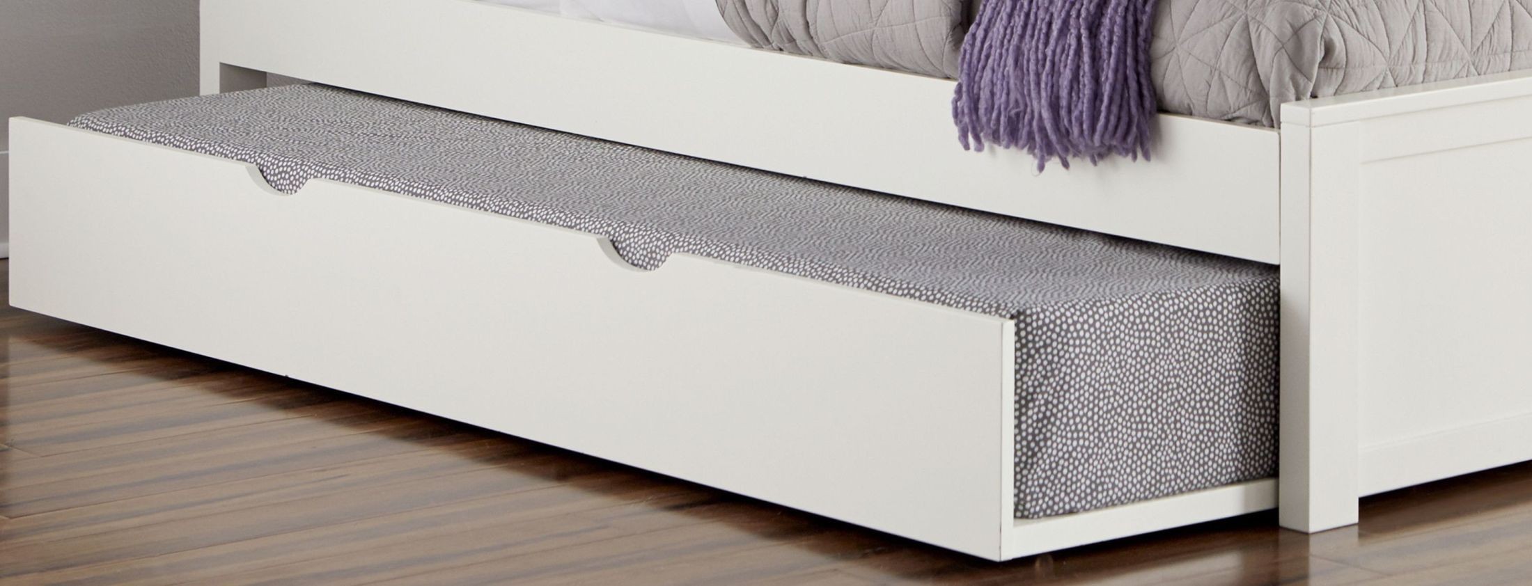 Pulse White Twin LShape Panel Bed With Storage & Trundle, 33051NST, NE