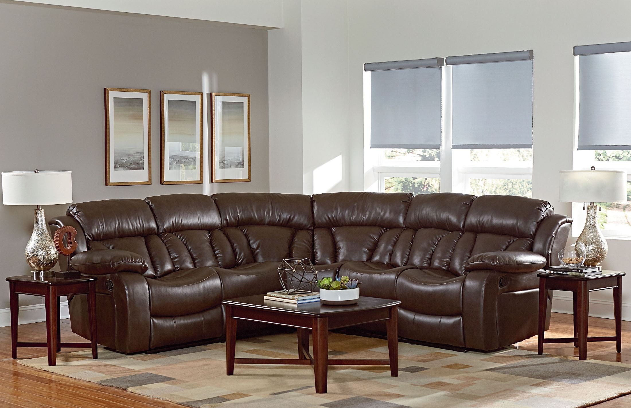 North Shore Chocolate Brown Reclining Sectional, 40032114003041