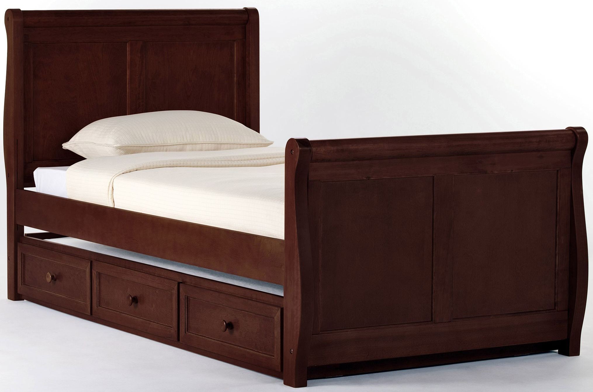 School House Cherry Twin Sleigh Bed With Trundle, 4050NT, NE Kids