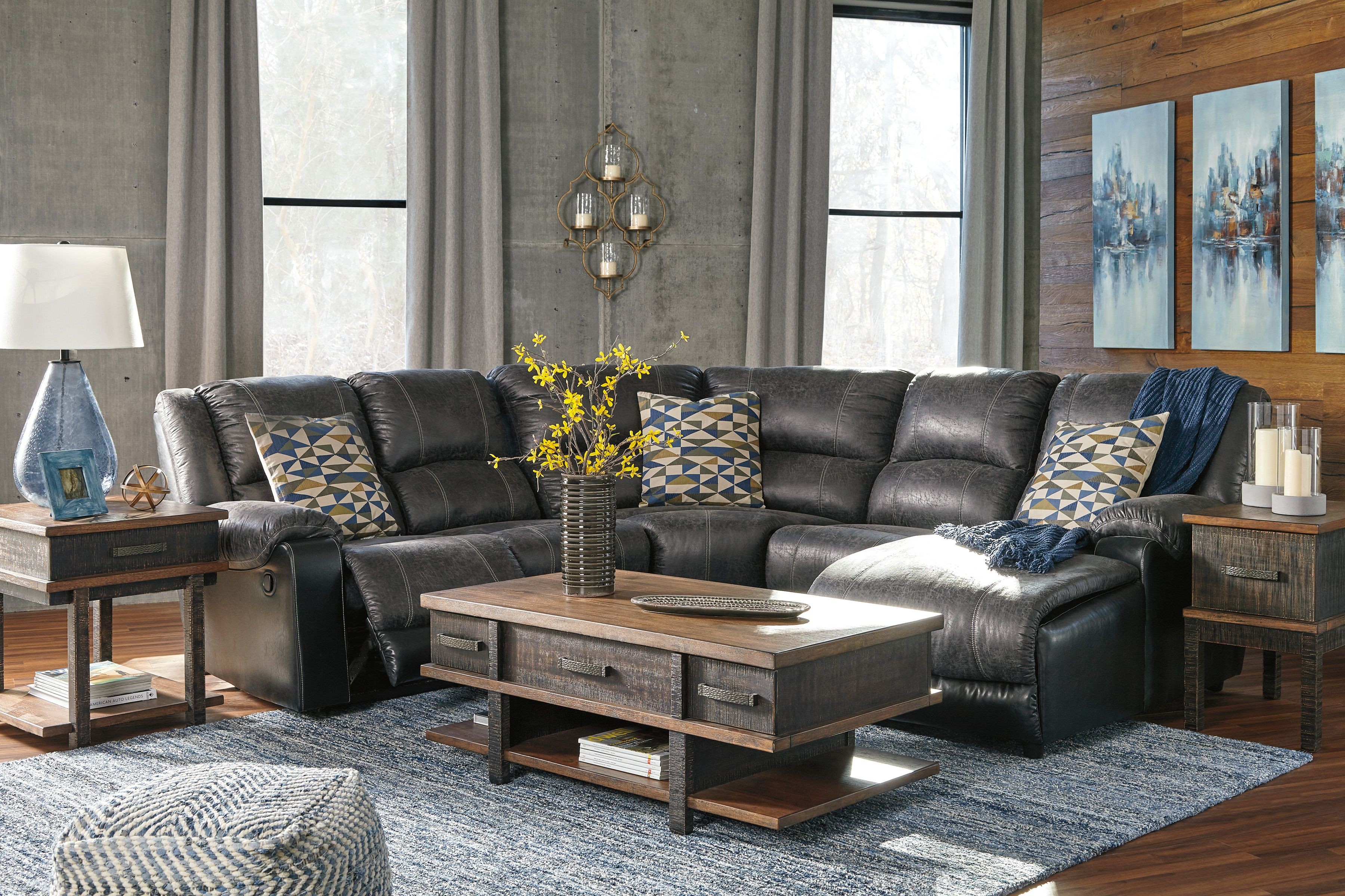 Nantahala Slate Reclining Sectional, 5030140, Ashley