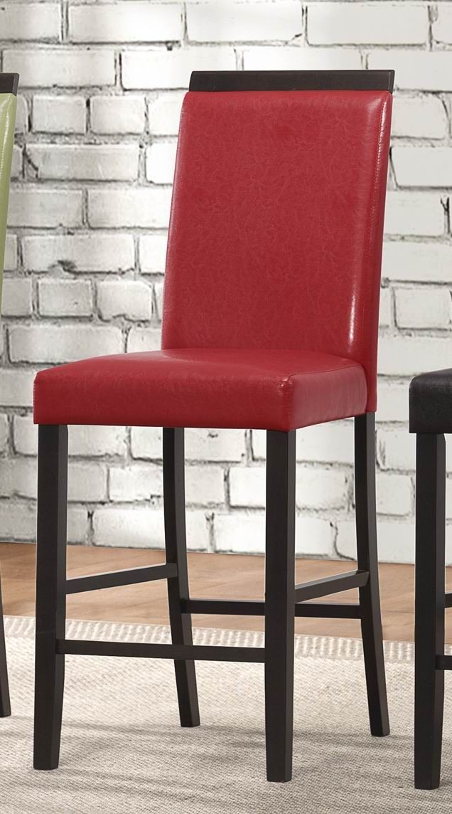 Bari Red Vinyl Counter Height Chair, 5114RD-24, Homelegance