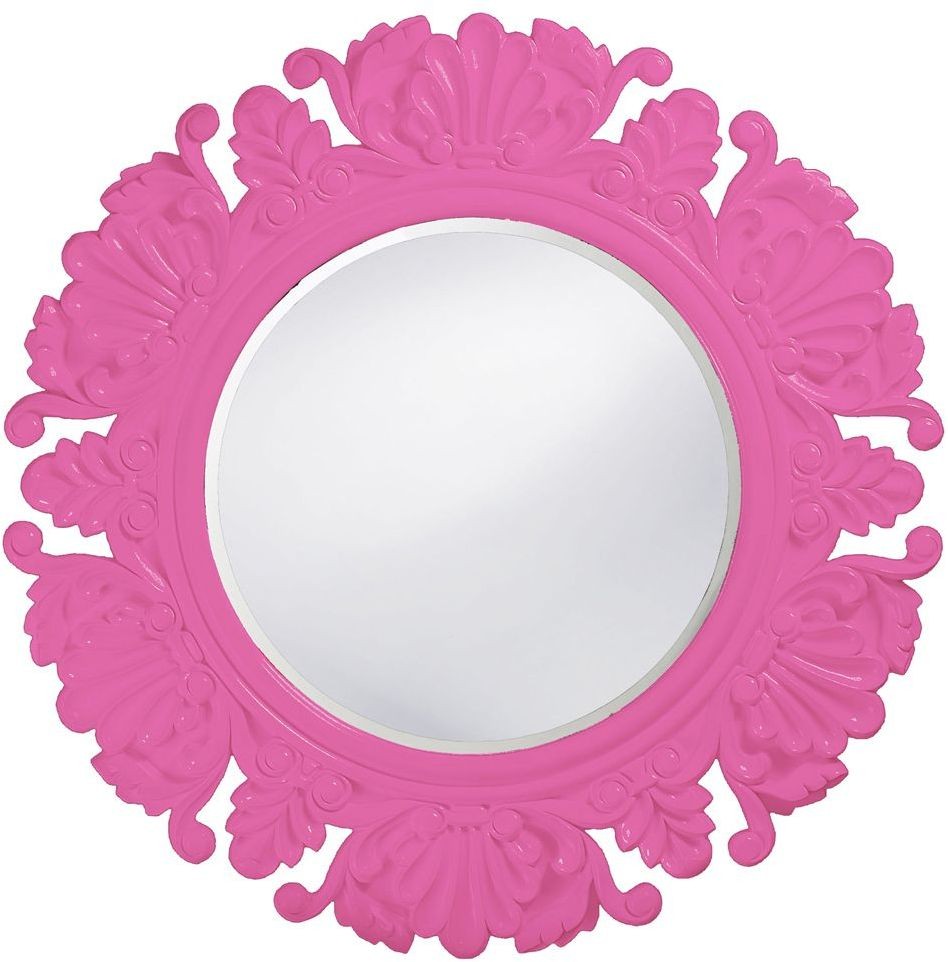 Anita Hot Pink Round Mirror, 51177HP, Howard Elliot