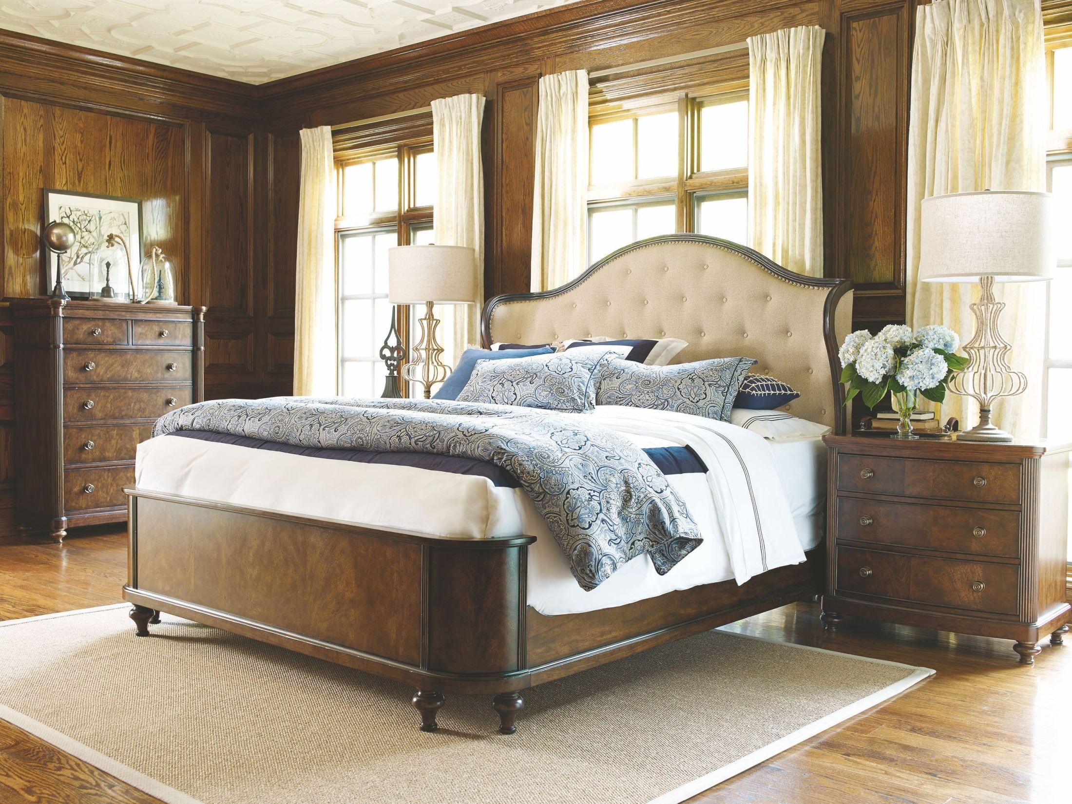 Barrington Farm Classic King Upholstered Shelter Bed from Legacy