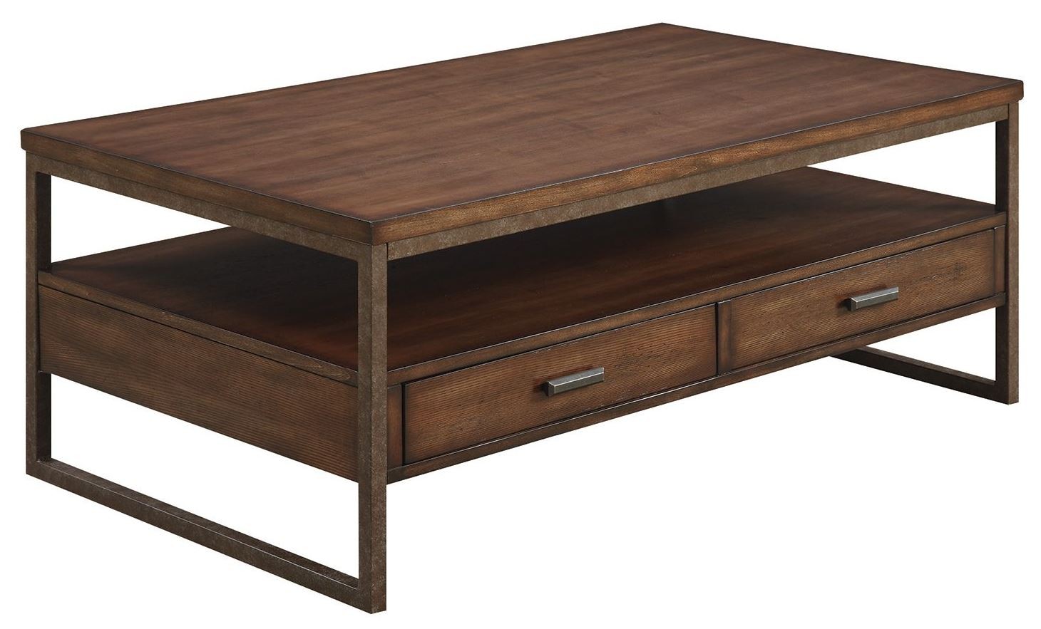Ellery Rustic Brown Metal Coffee Table from Coaster (704308) Coleman