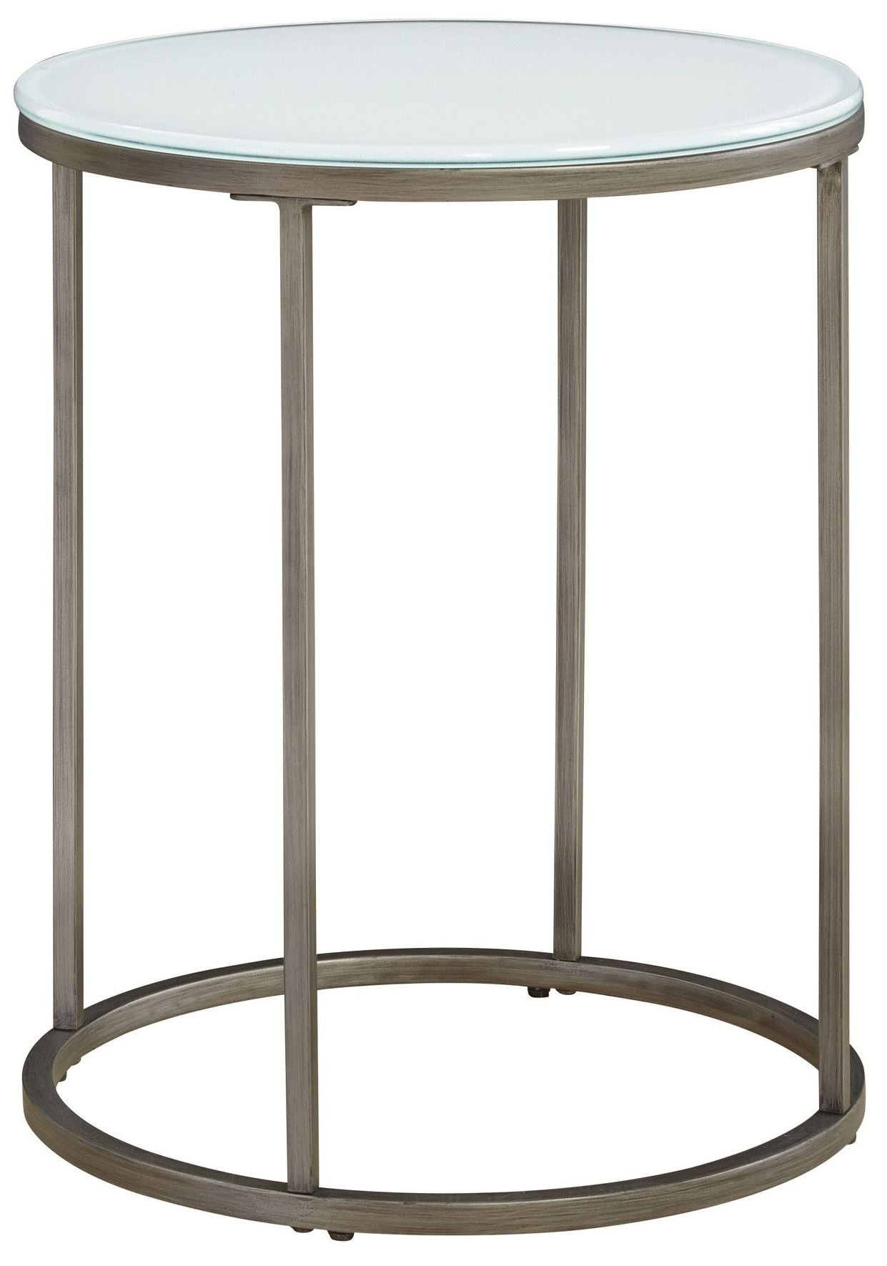 Alana Frosted Glass Top Round End Table, 836035, GLF035, Casana