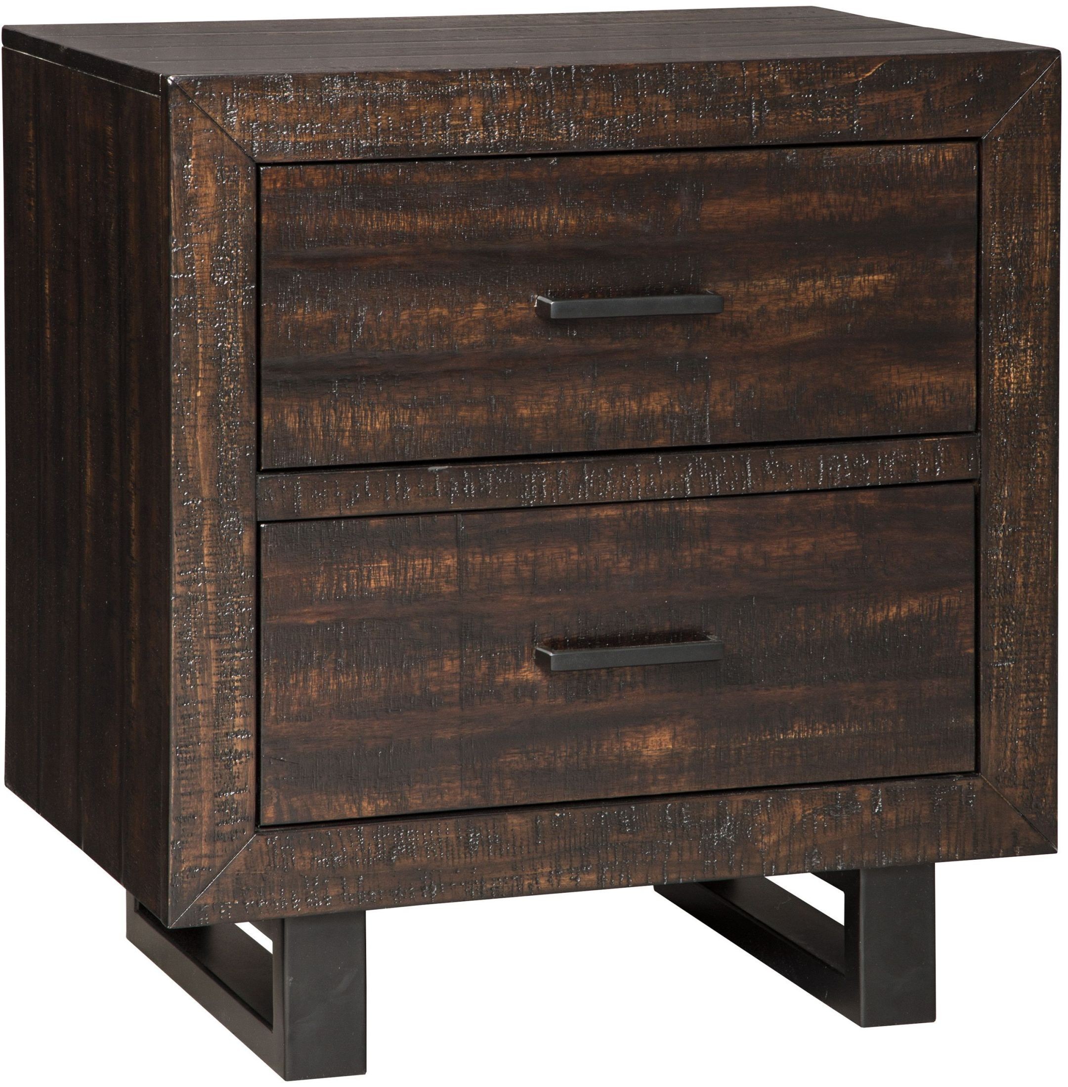 Parlone Dark Brown 2 Drawer Night Stand, B72192, Ashley