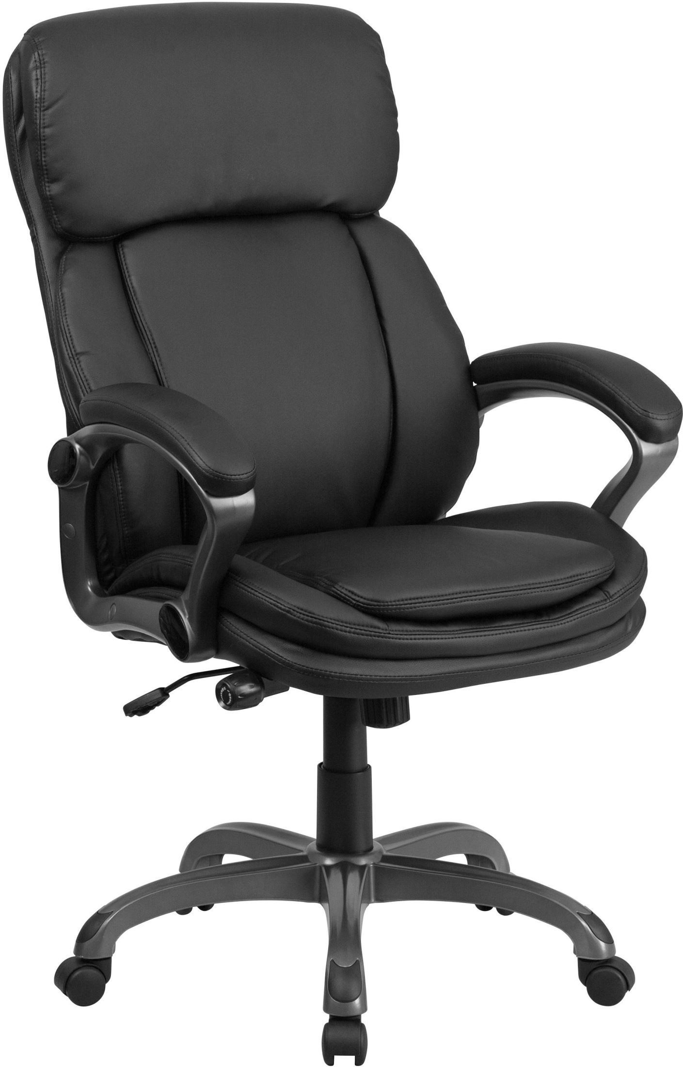 Tall Black Executive Swivel Office Chair With Lumbar Support Knob, BT90272HGG, Renegade Furniture