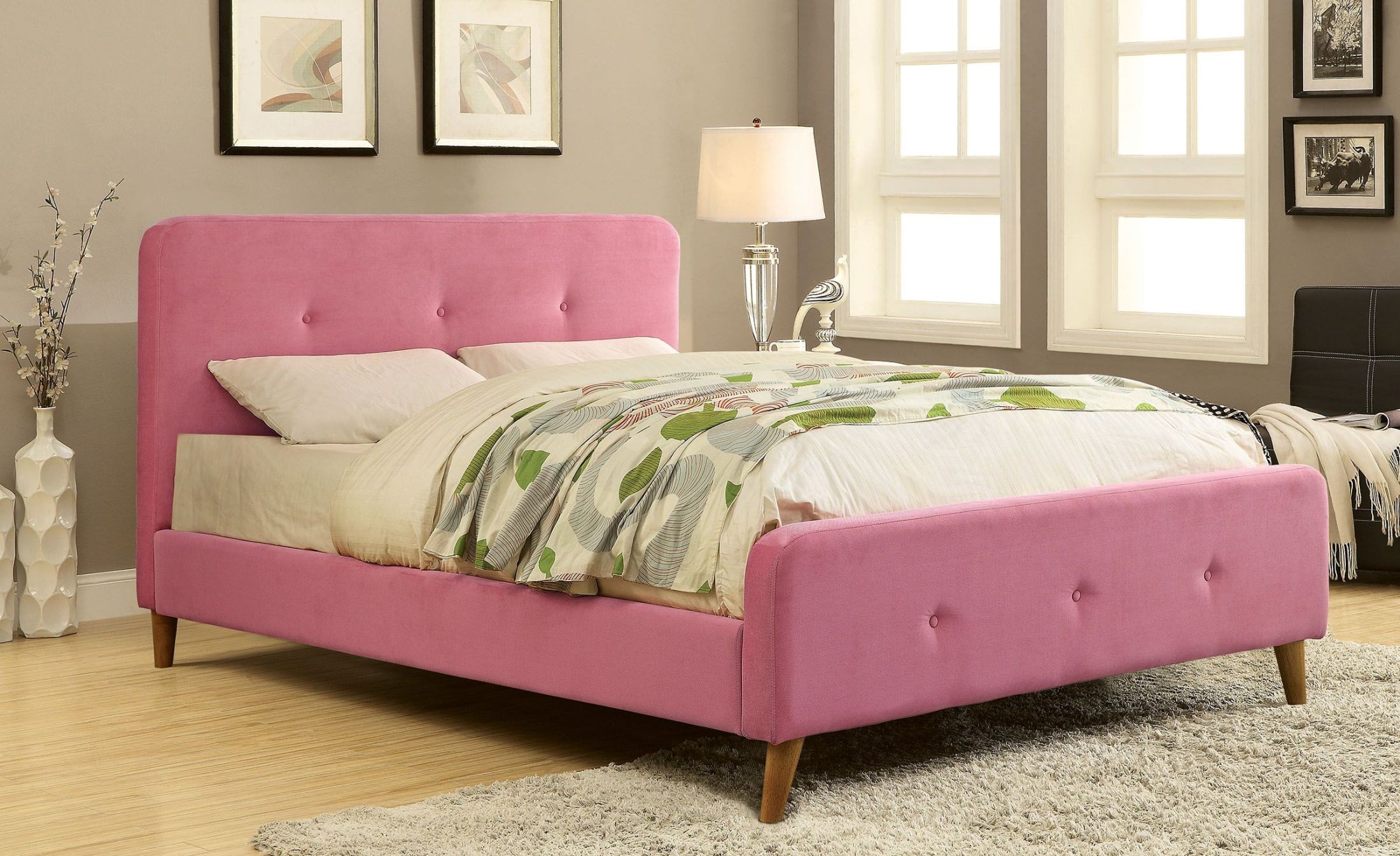 Barney Flannelette Bed Furniture Of America Pink Barney Flannelette Bed Furniture Of America Pink