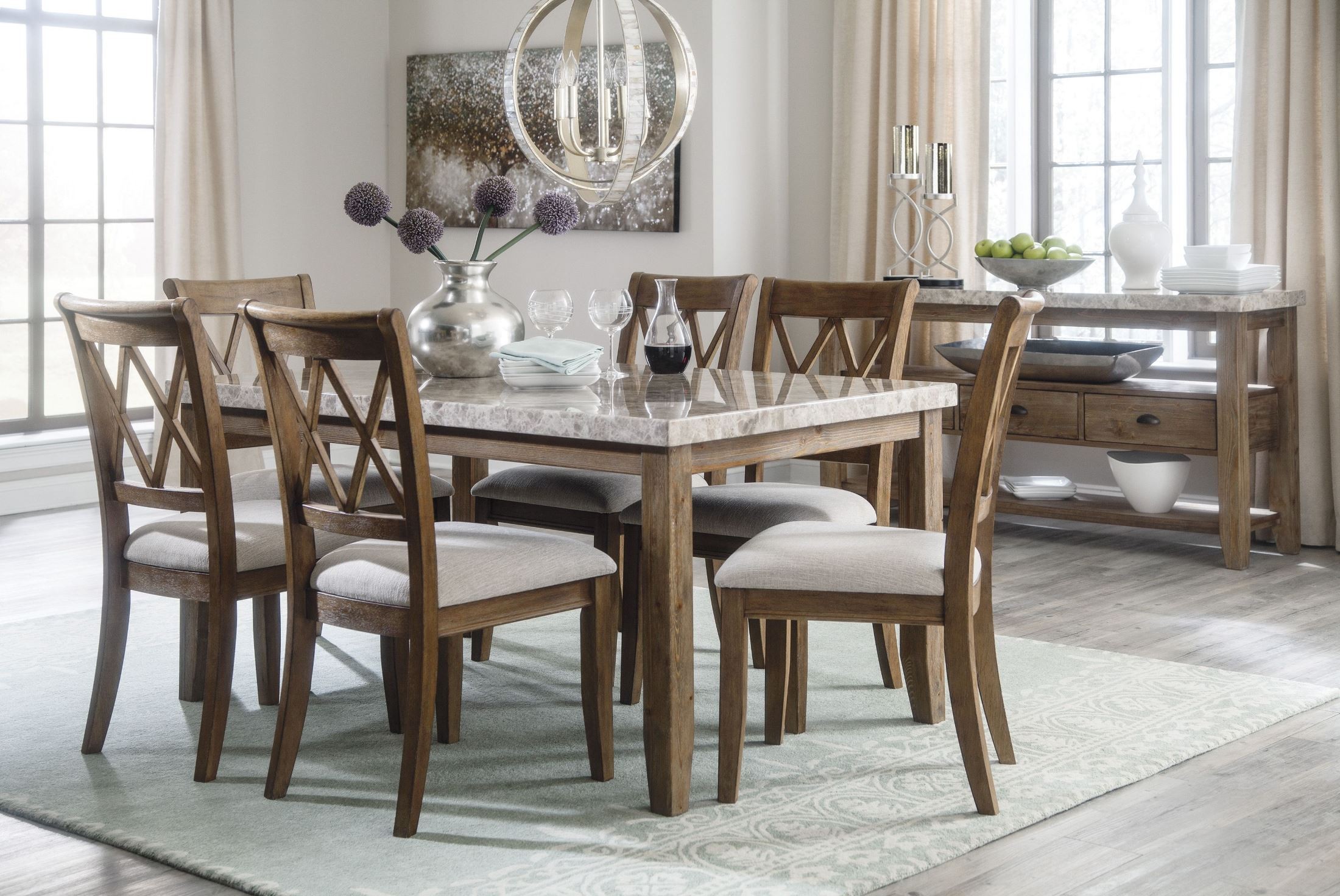 Narvilla Two-Tone Rectangular Dining Room Table, D559-25 ...