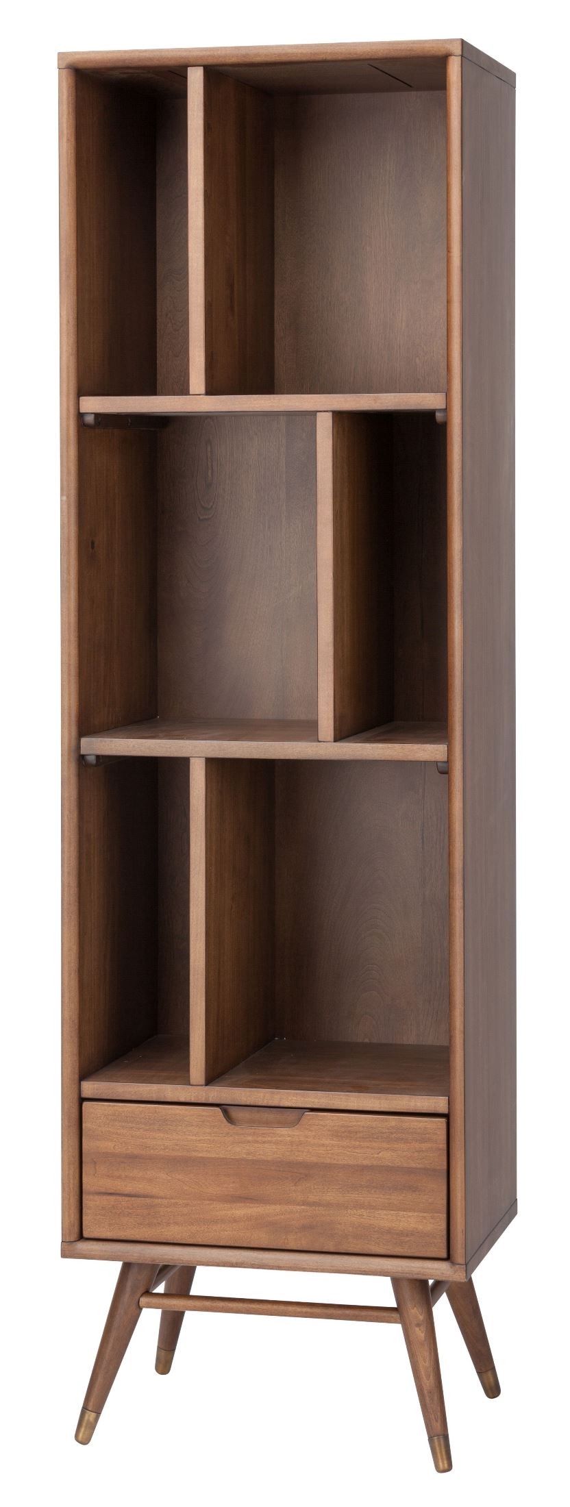 Baas Walnut Wood Small Bookcase Shelving, HGST118, Nuevo