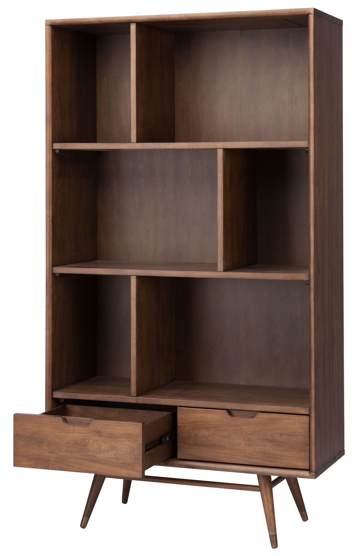 Baas Walnut Wood Large Bookcase Shelving, HGST119, Nuevo
