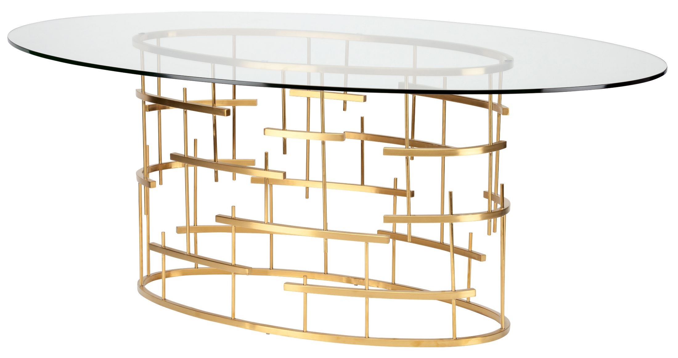 Oval Tiffany Clear Glass Dining Table HGSX220 Nuevo