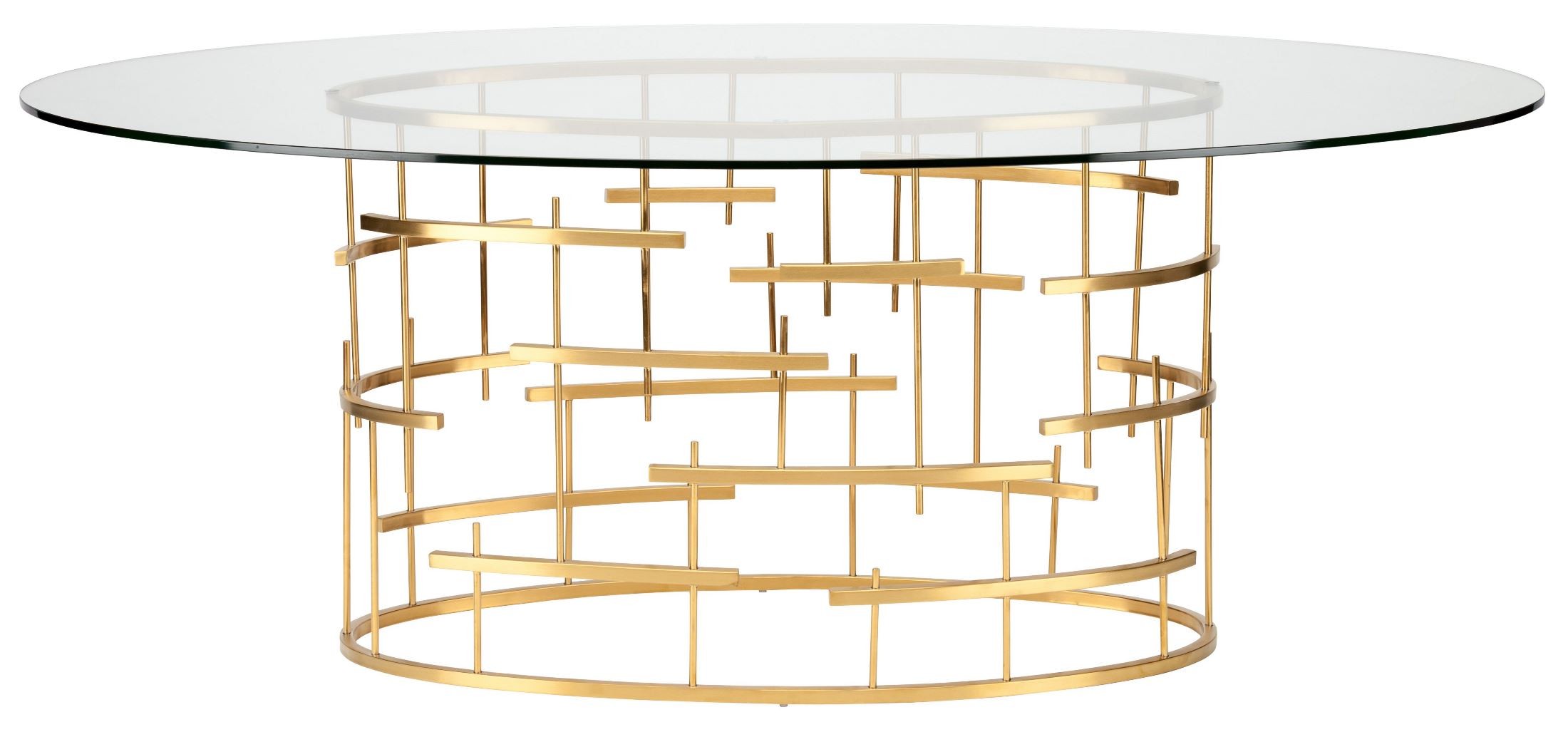 Oval Tiffany Clear Glass Dining Table HGSX220 Nuevo