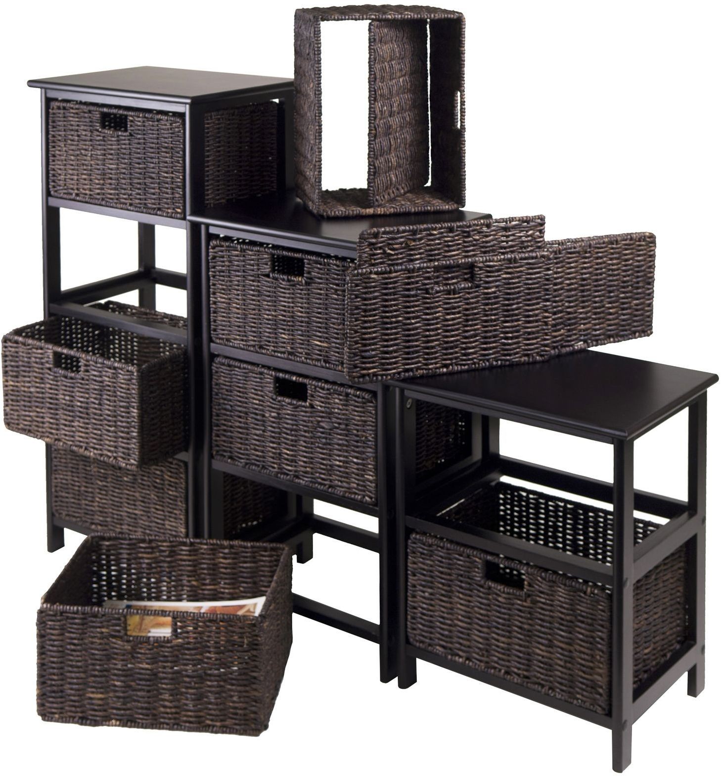 Omaha Black Small Storage Rack, 20216, Winsome