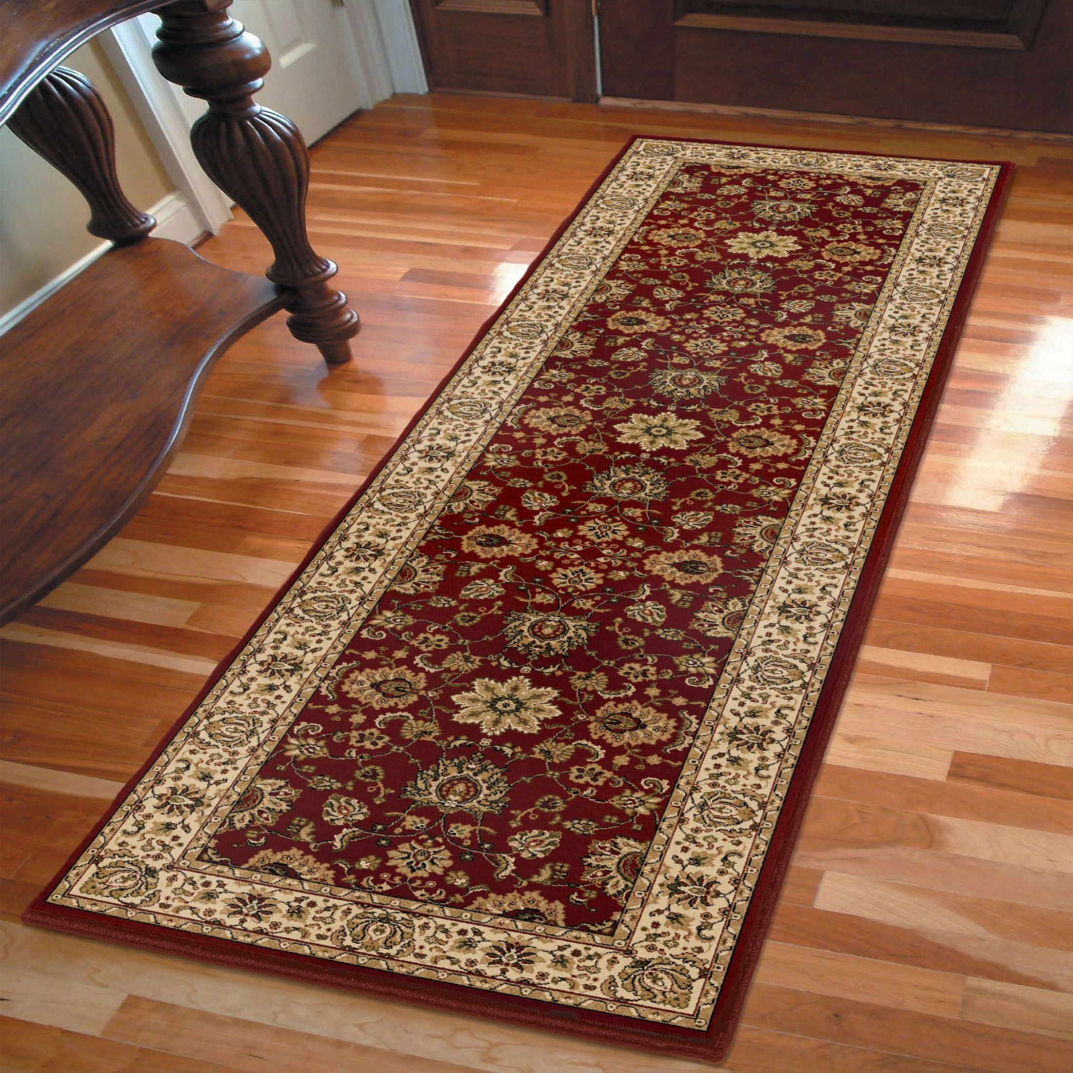 Orian Rugs Detailed Design Traditional Borokan Burgundy Runner Rug