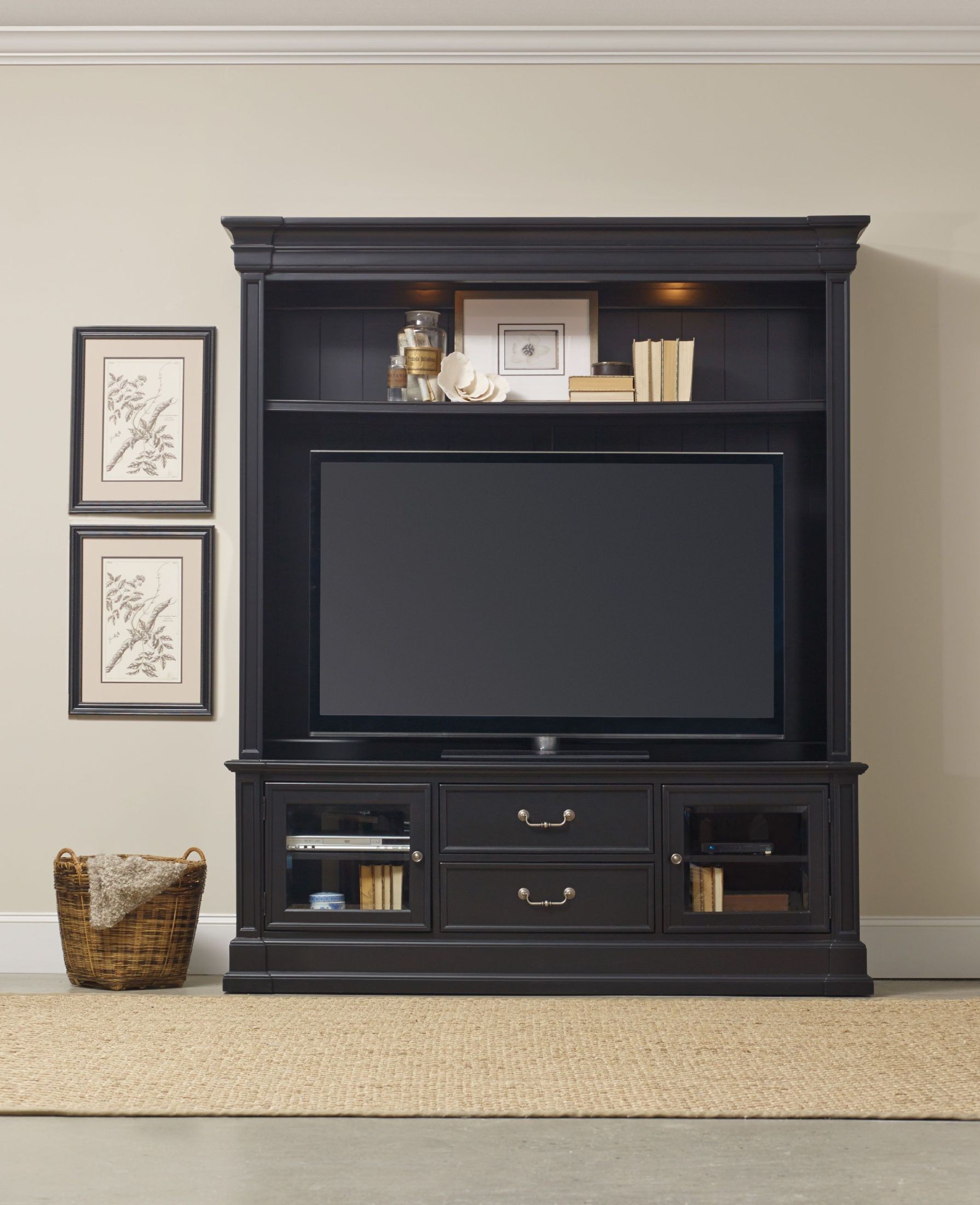 Clermont Black Entertainment Center, 537170202, Hooker Furniture