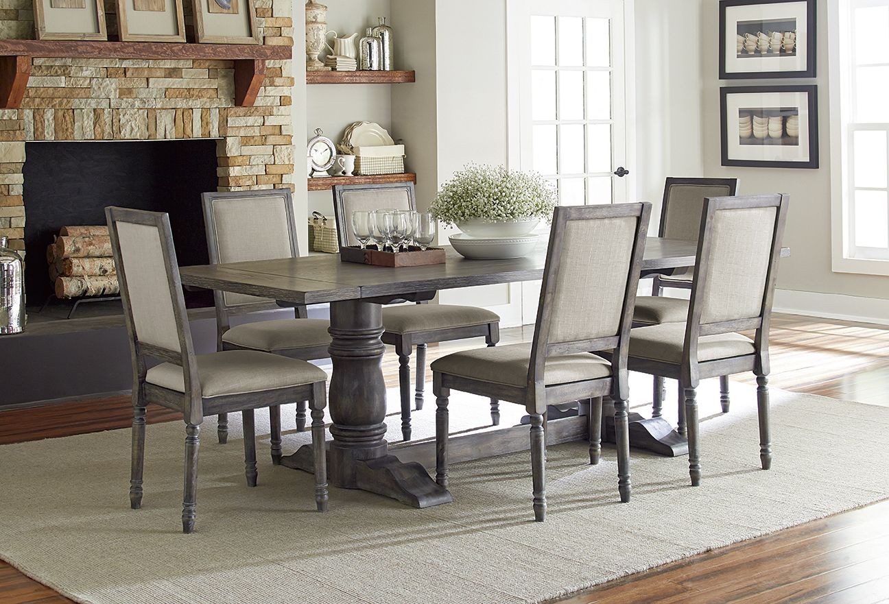 Muses Dove Grey Muses Rectangular Dining Room Set, P83610B10T, Progressive