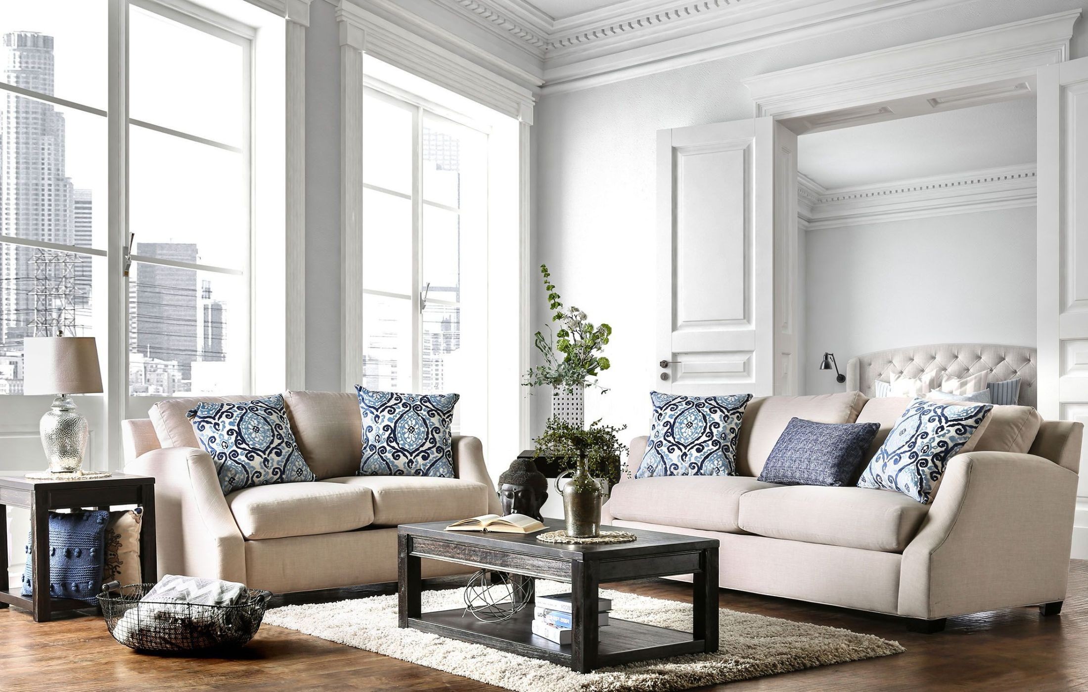 Beltran Blue And Beige Living Room Set Sm Sf Beltran Blue And Beige Living Room Set Sm Sf