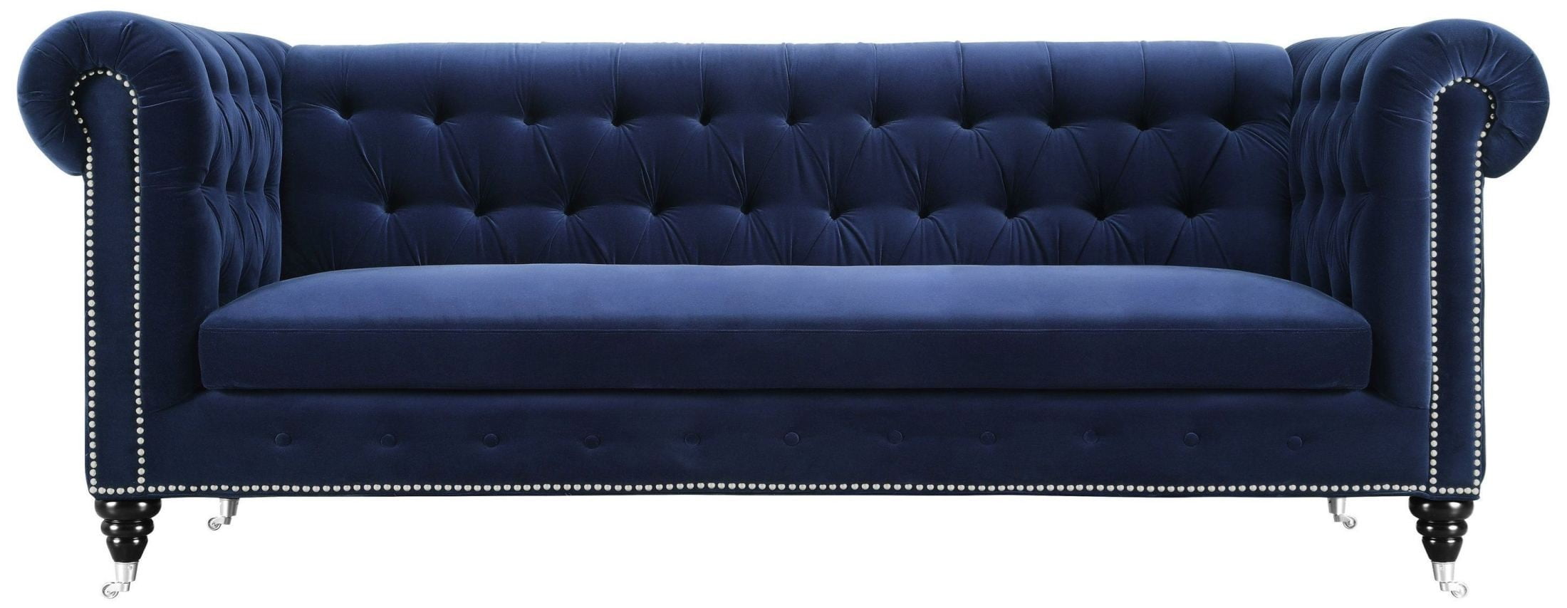 Hanny Navy Blue Velvet Sofa, S99, TOV Furniture