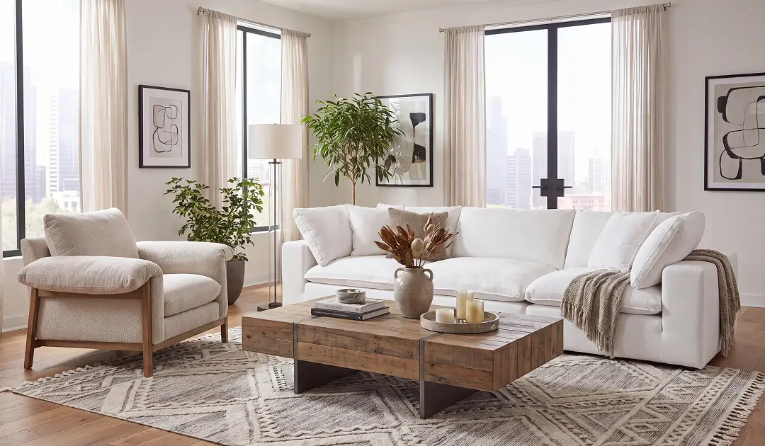 AI-designed living room with personalized furniture