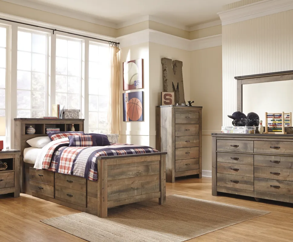 Storage beds with a rustic twist