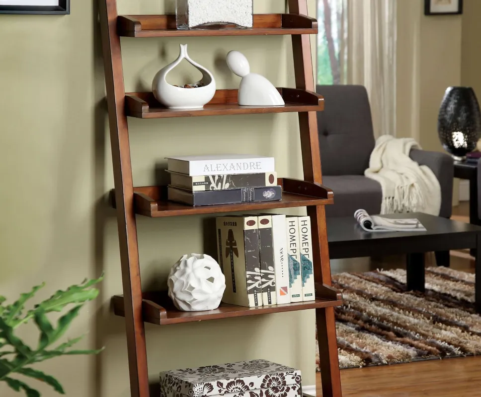 Ladder-style shelving units