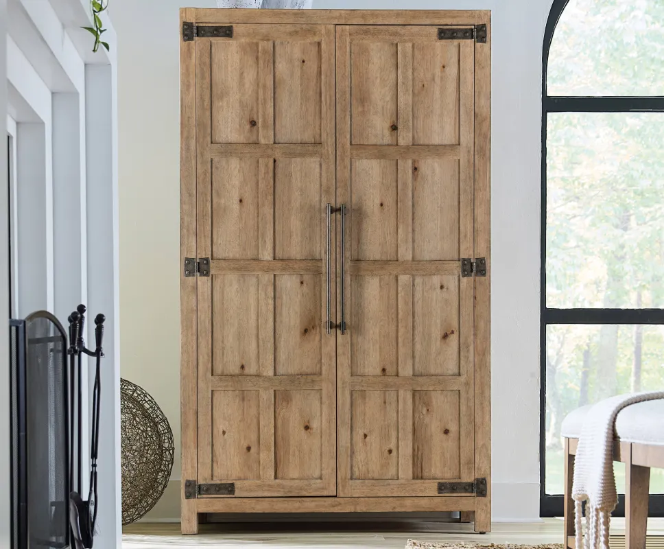Barn door-style wardrobes