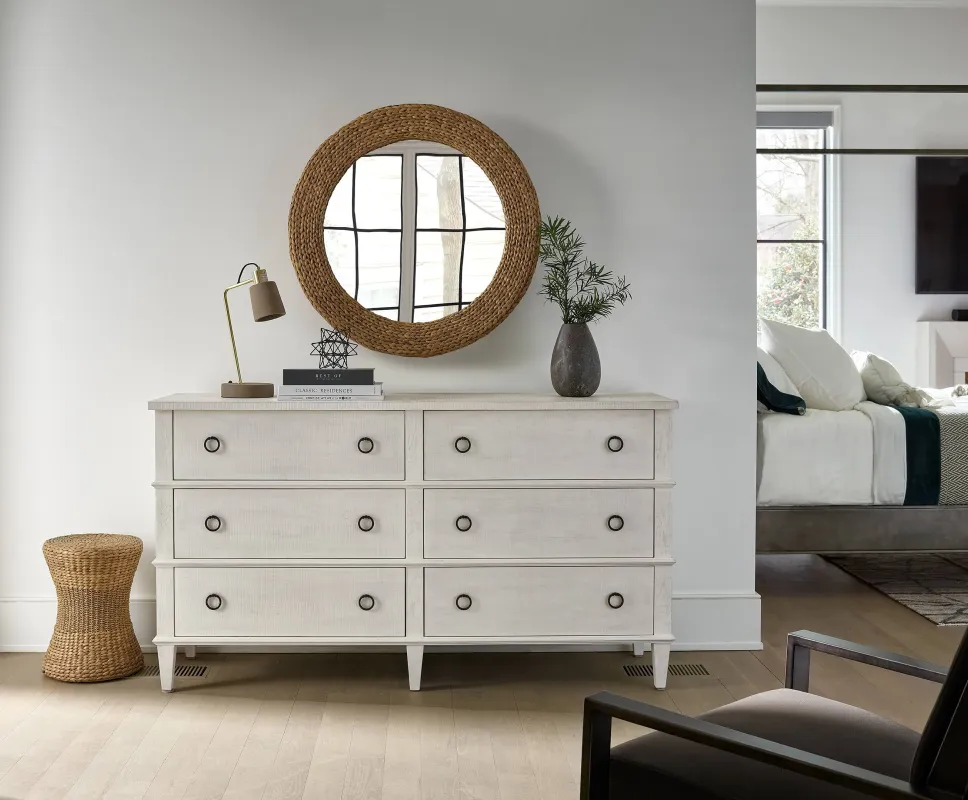 Antique mirrors with woven frames