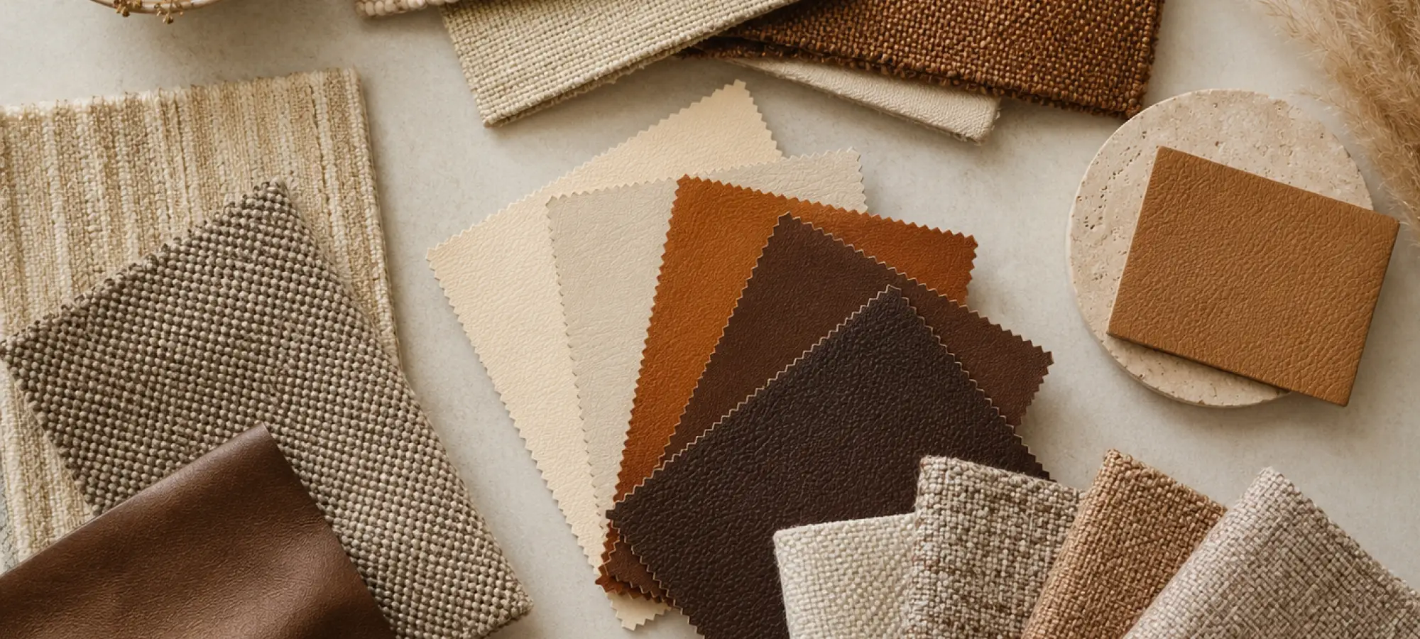Fabric and leather couch comparison