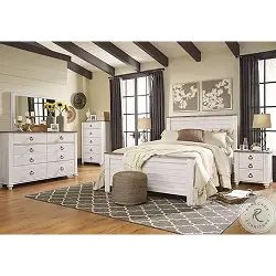 Willowton Whitewash Panel Bedroom Set