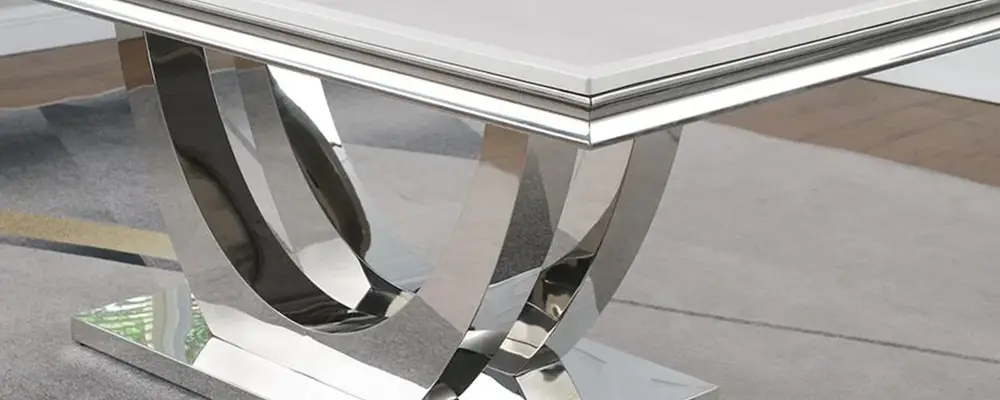 Metal and mixed-material dining table