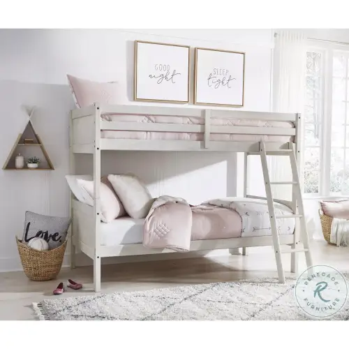 Robbinsdale Antique White Youth Bunk Bedroom Set with Ladder