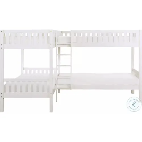 Robbinsdale Antique White Youth Bunk Bedroom Set with Ladder
