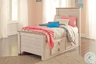 Kids bed with storage drawers