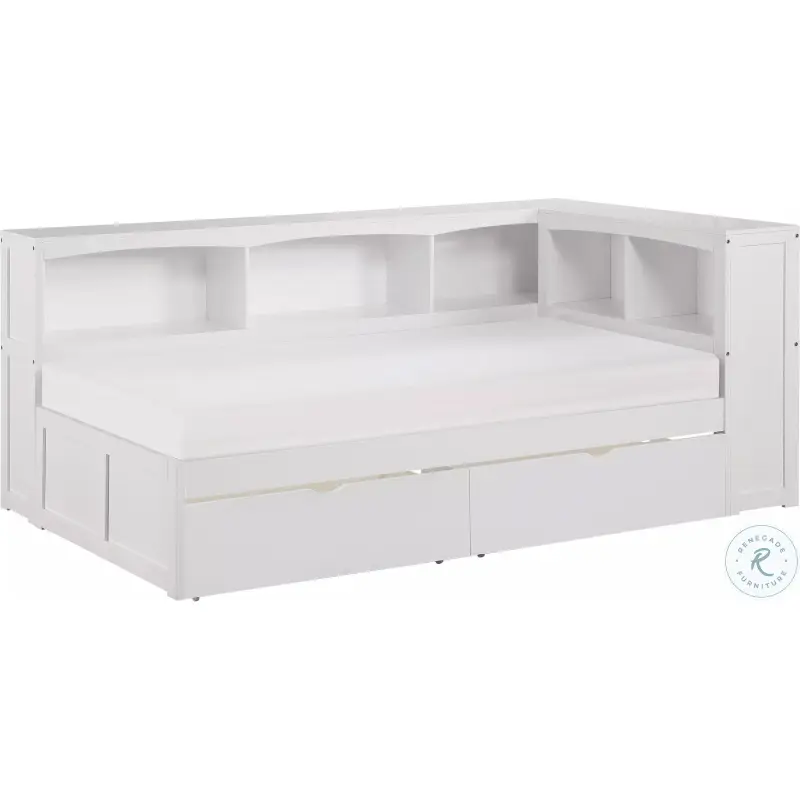 Galen Bookcase Corner Bed with Storage Boxes