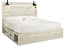 Drawer and panel storage bed
