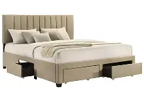 Upholstered storage platform bed